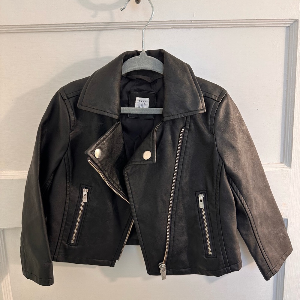 Gap toddler’s black leather jacket